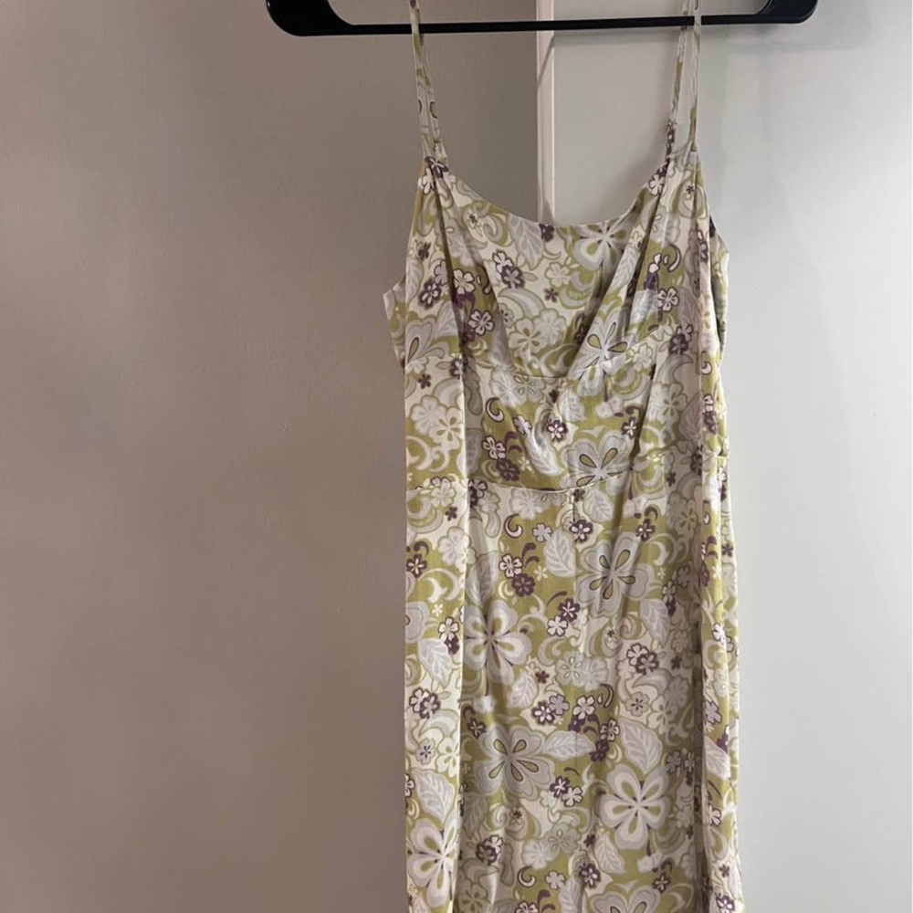 Sunday Best Floral Mini Dress in Green and Purple